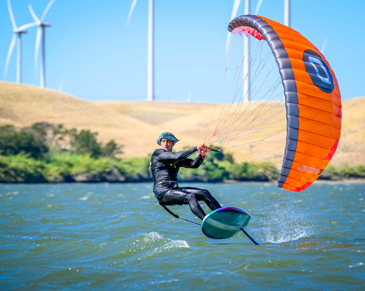 Rider foiling fast with the Ozone AFTERBURNER Parawing