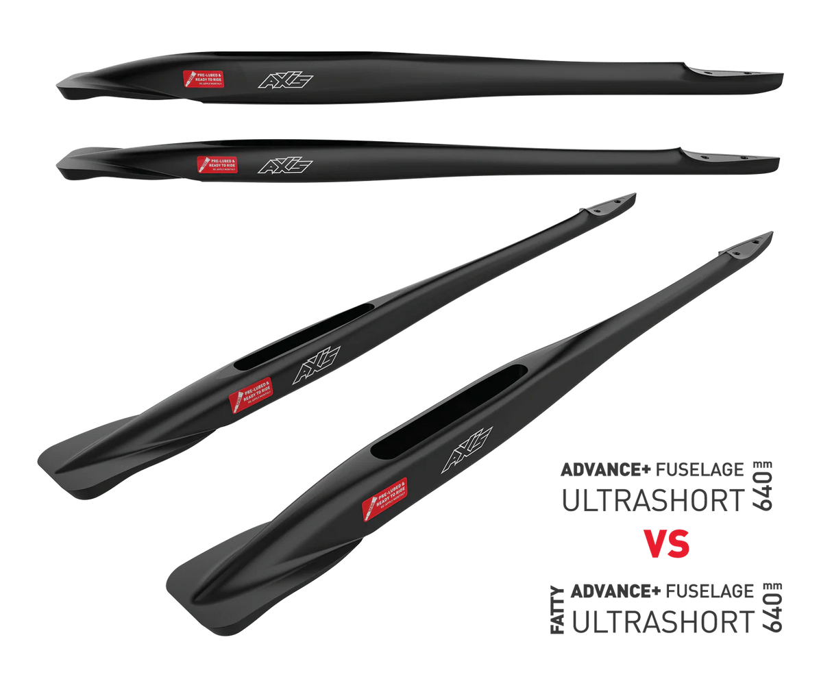 Black ADVANCE + FATTY Fuselages w/ Zinc insert, Titanium screw inserts, screws and Sleeve / Cover