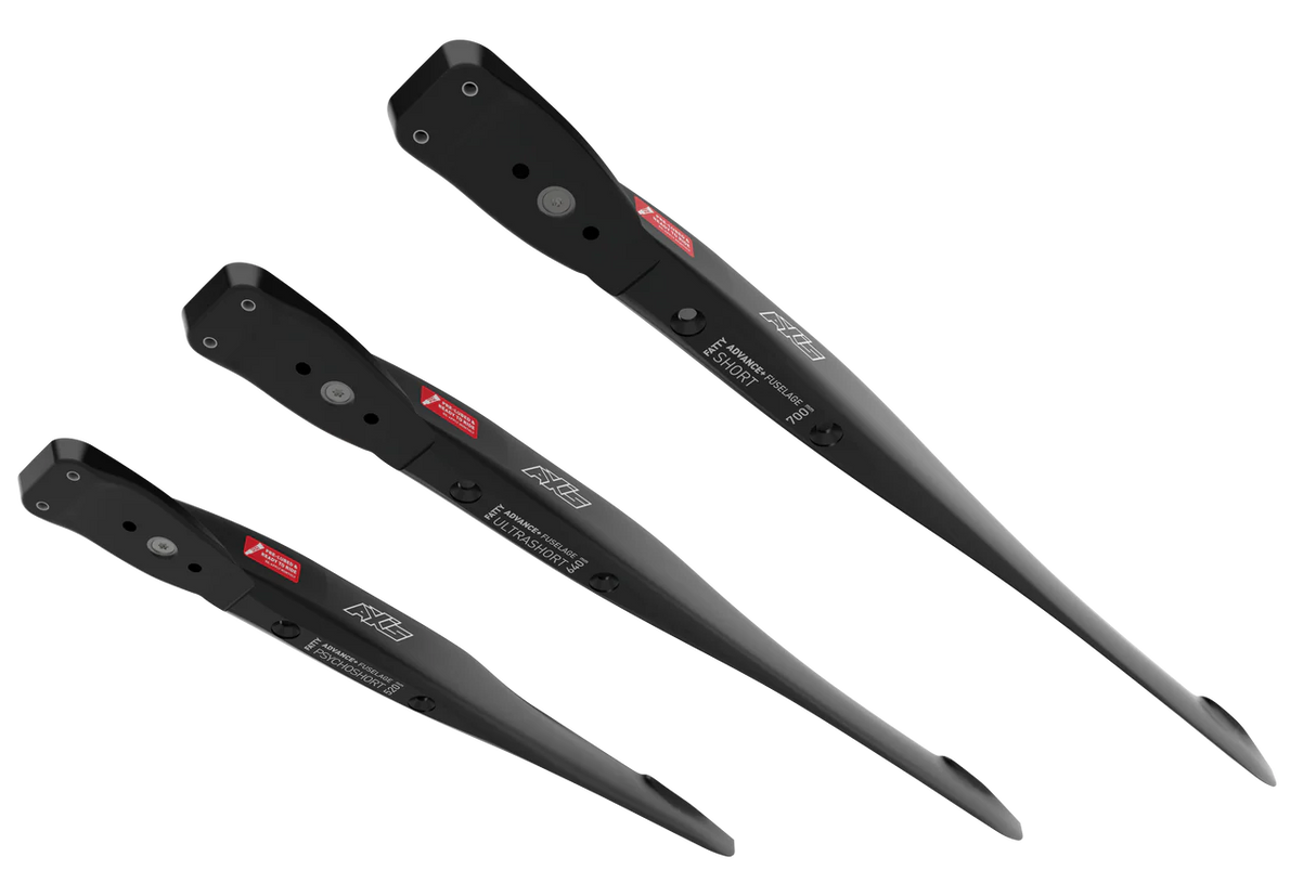 Black ADVANCE + FATTY Fuselages w/ Zinc insert, Titanium screw inserts, screws and Sleeve / Cover