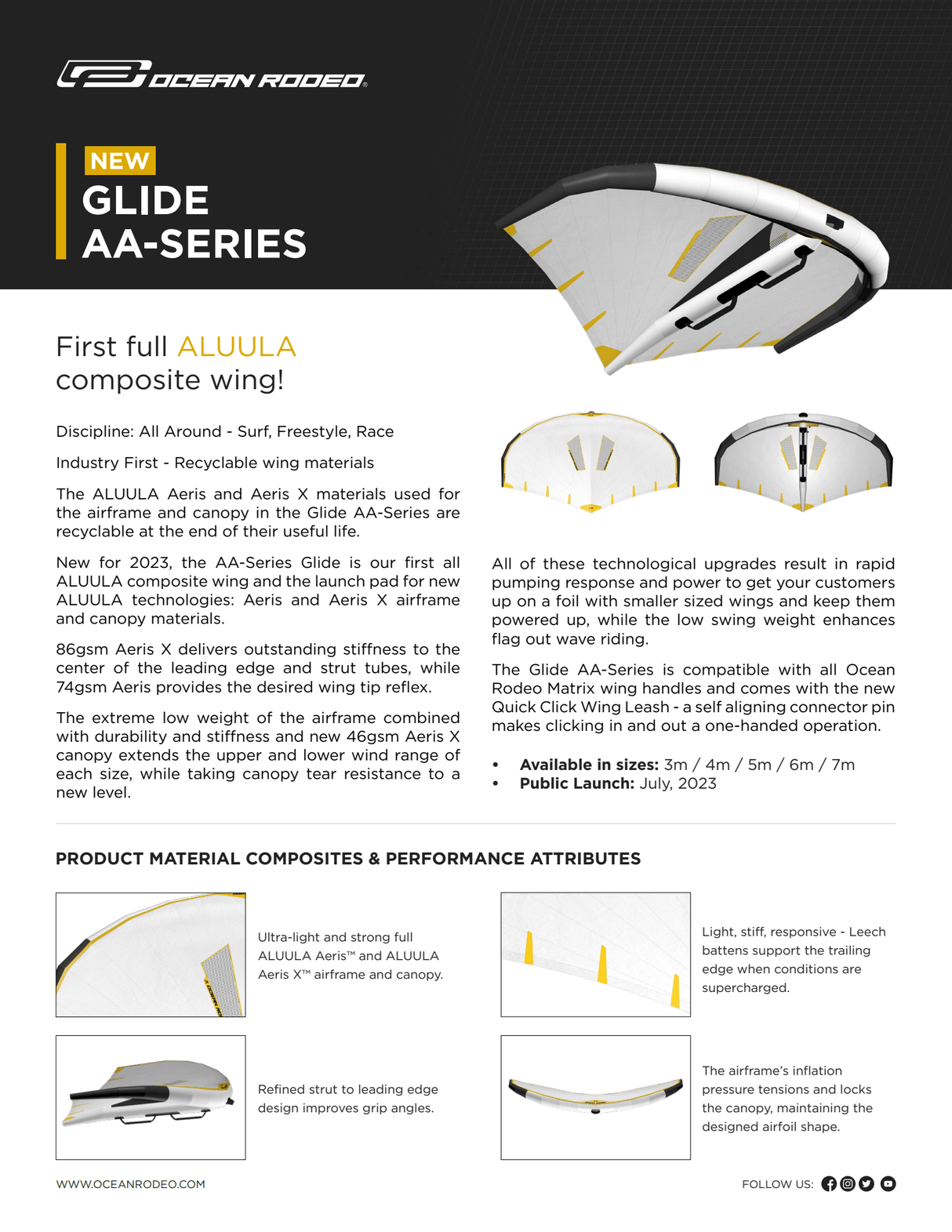 Ocean Rodeo 2023 Glide 2.0 AA-Series Aeris Wind Wing