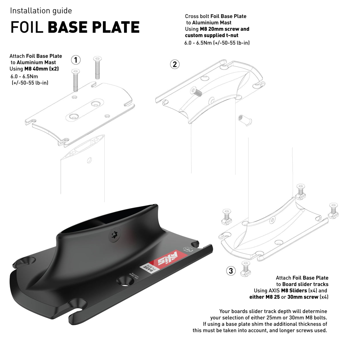 Axis Black 19mm Foil Base Plate